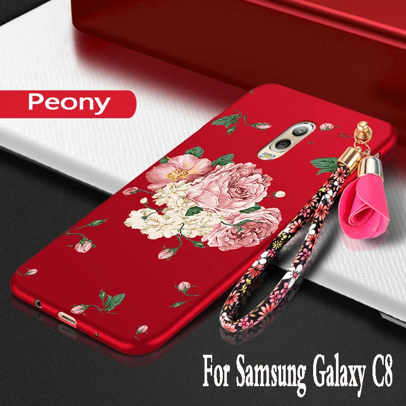 

For Samsung Galaxy c8 Case silicon 3D Flower funda protector mobile phone bag For Samsung Galaxy c8 j7 plus c7100 Cover case TPU