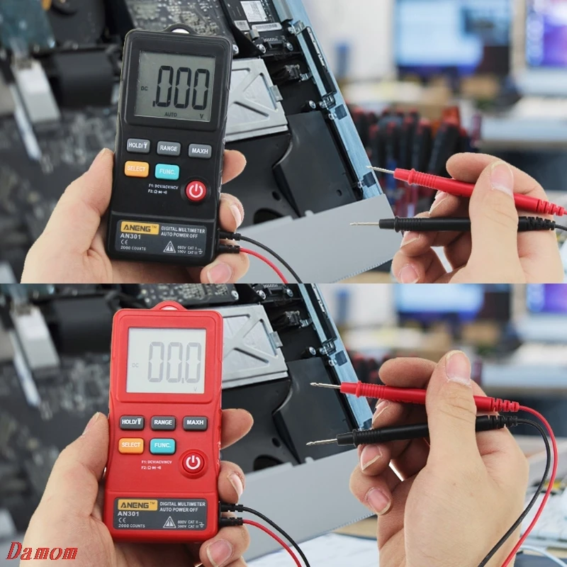 AN301 Мини цифровой мультиметр AC DC вольтметр измеритель сопротивления напряжения светодиодный