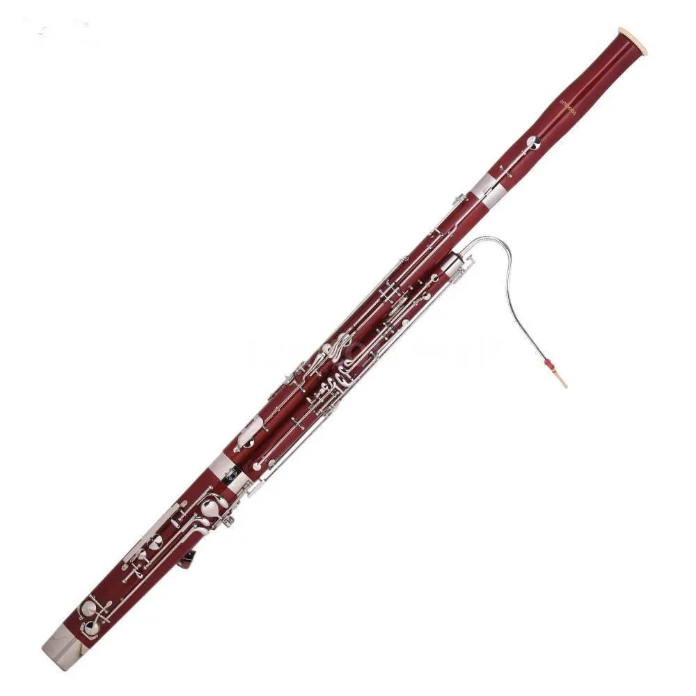 Красный C Ключ Bassoon кленовый корпус Мельхиор посеребренный чехол