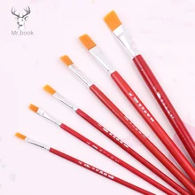 Набор кистей для рисования из нейлона, 6 шт., кисть для нанесения краски, различные стили, короткий стержень, масляная Пастельная акриловая кисть, акварельная ручка, товары для рукоделия