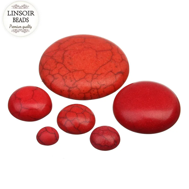 

LINSOIR 50pcs/lot Natural Stone Cabochons Beads 6 8 10 12 14 16 18 20 25 30 mm Flatback Cabochon Beads For Jewelry Making F2047