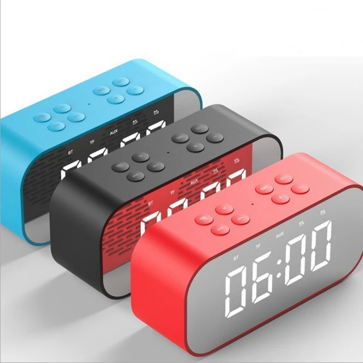 New Portable Alarm Clocks Wireless Bluetooth Speaker Subwoofer Music