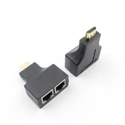 2 шт HD двойной RJ45 Extender над Cat 5e/6 1080 P HD сетевой адаптер Ethernet двойной сетевой кабель удлинитель