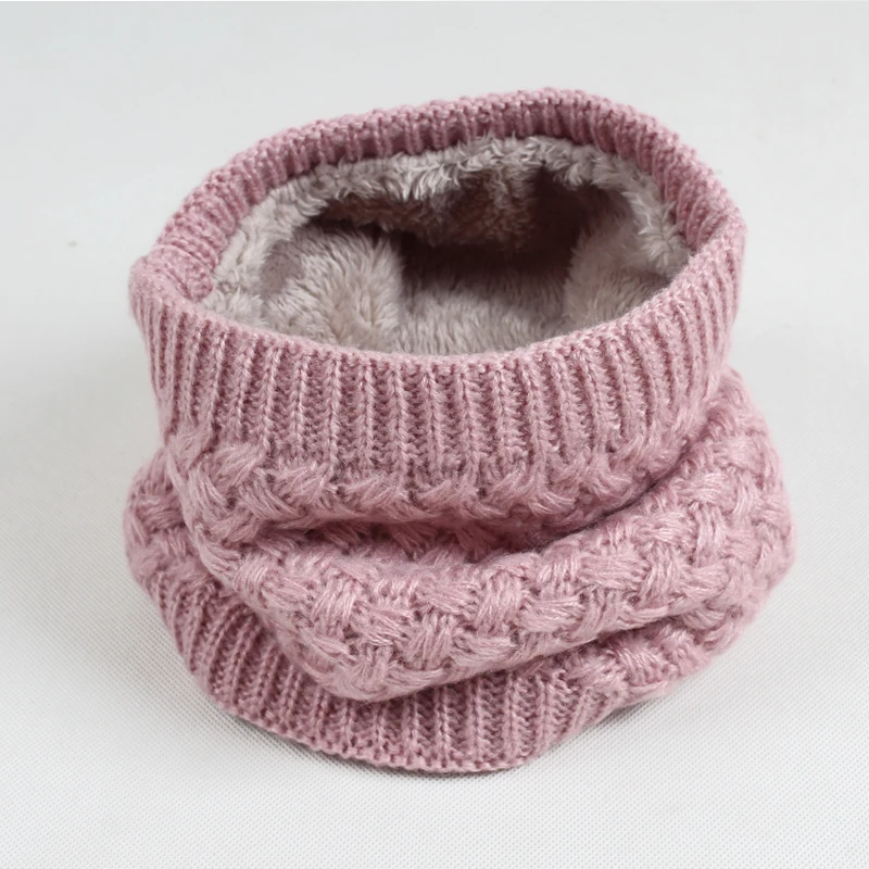 Winter New Women Men Scarf Ring Scarves Double-deck Knitted Warm Scarf Simple Solid Color Circle Infinity WB001