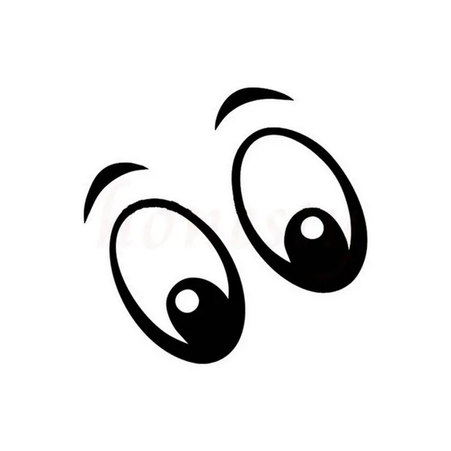 Lovely Big Eyes Full Car Stickers for Truck Wall Home Glass Window Door Laptop Auto Truck Black ...