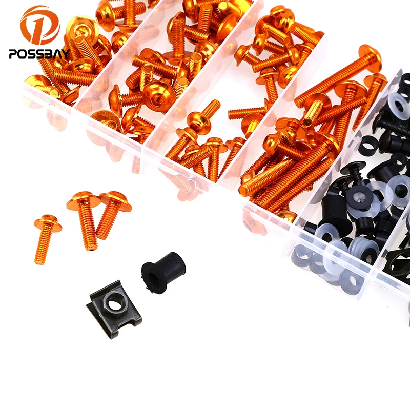 POSSBAY 6mm/5mm Aluminium Universal Motorcycle Fairing Body Bolts