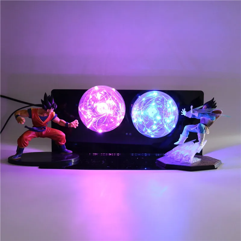 Dragon Ball Z Super Goku vs Vegeta фигурки ночного света фигурка для малышей DIY Аниме Модель Коллекционная детская игрушечная лампа - Цвет: PB