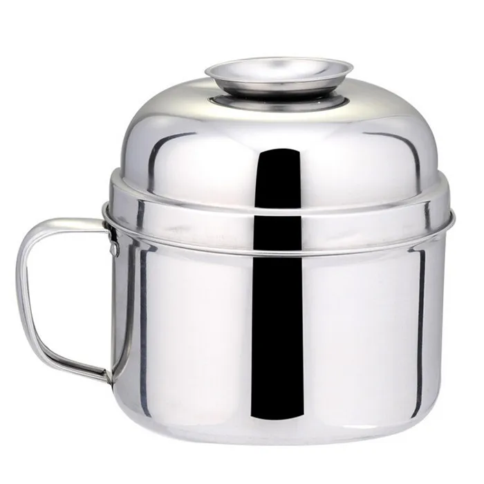 7 inch Durable lunch box stainless steel bowl brief stylish double deck