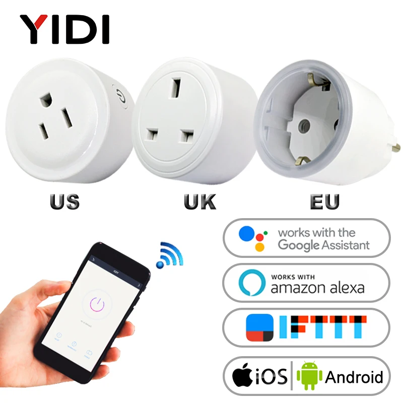

Smart Wifi Socket US UK EU Power Plug Outlet Mobile APP Remote Control Works with Amazon Alexa Google Home for Smart Life