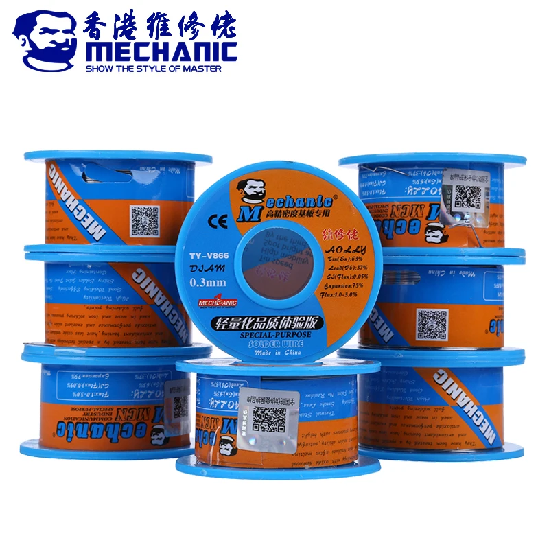 MECHANIC 40g 0 3mm Solder Wire Tin Rosin Core Sn63 Pb37 Low Melting 