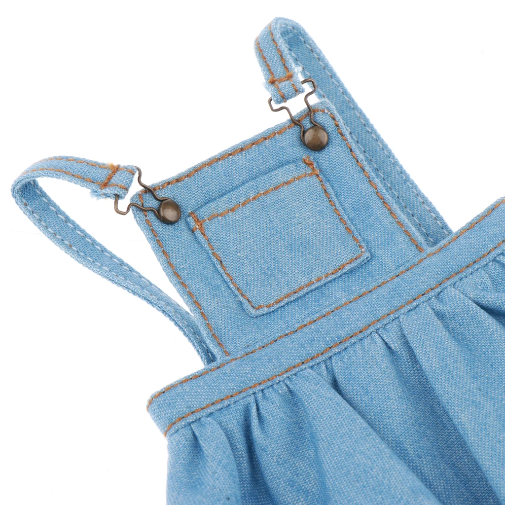 1/6 BJD Doll Clothes Denim Suspender Skirt Bubble Dress Casual Outfit  for Blythe, for Mini Dollfie MSD DOD or Other 12inch Doll