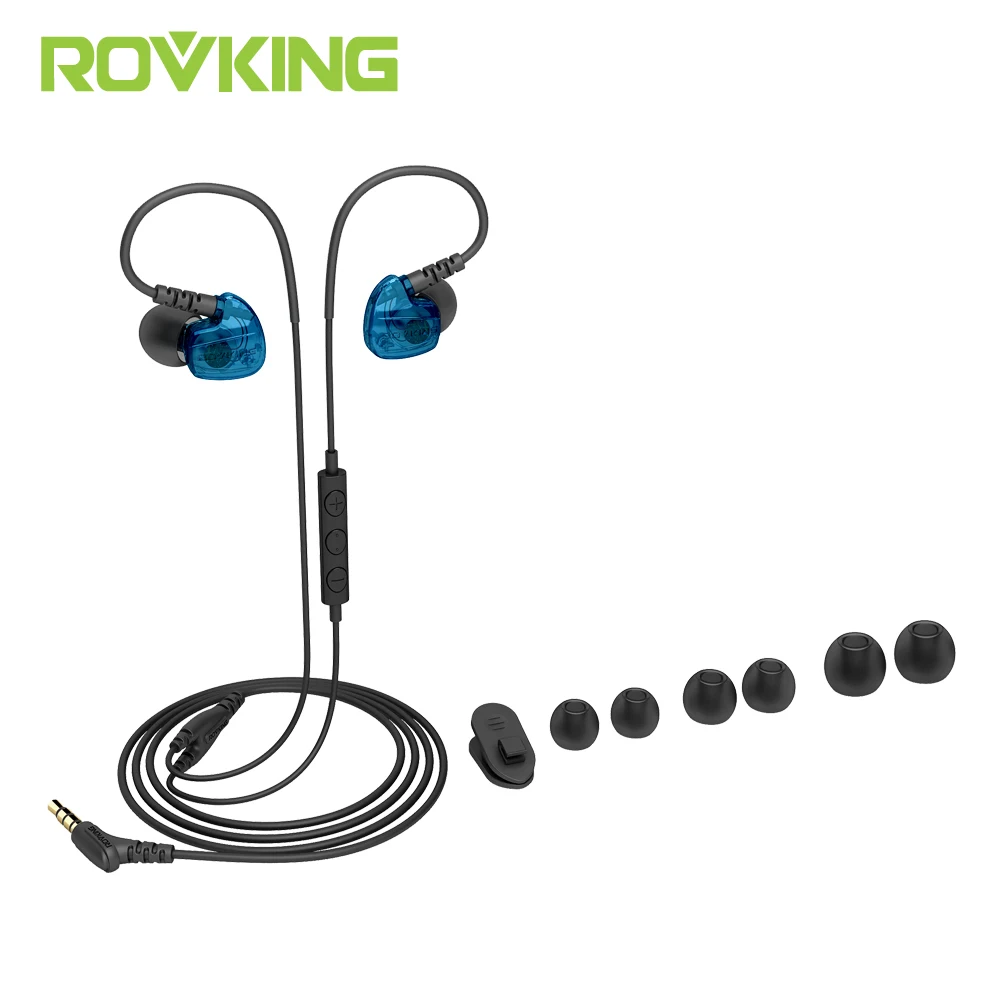 ROVKING Earhook Wired Earphone Waterproof Sports Ear Hook Headphone