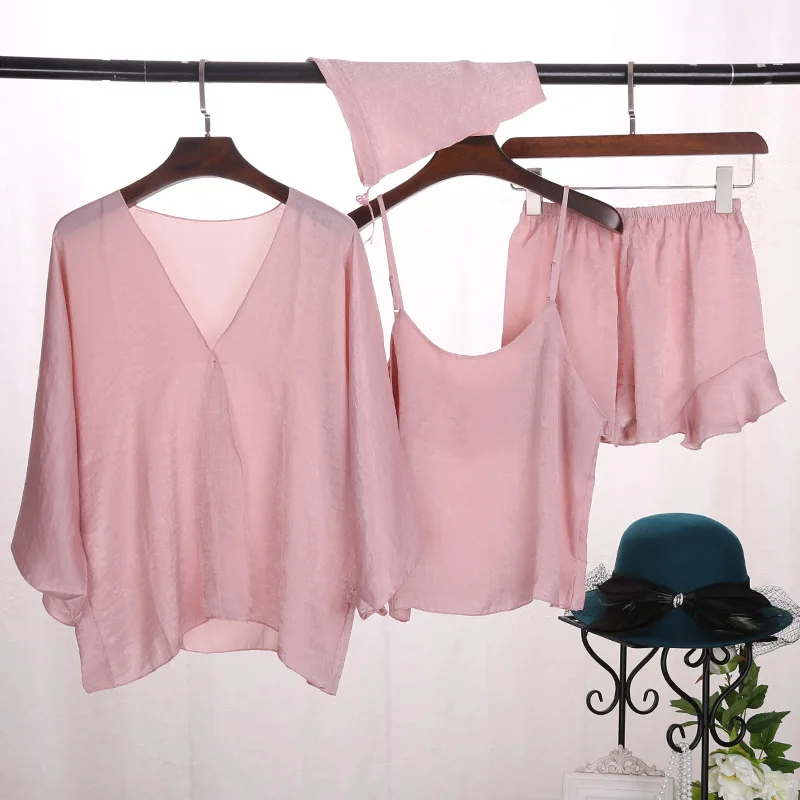 women summer silklike pajamas sets (4)