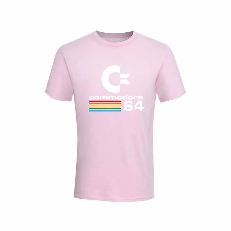 pink Летние Commodore 64 Футболки C64 SID Amiga Ретро 8-bit ультра классный дизайн футболки мужские Костюмы с короткий рукав - Color: pink