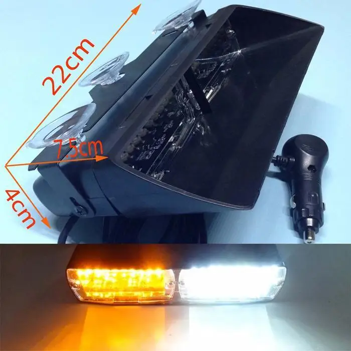 Предупреждение свет присоска 16 DC 12 V 16 W светодиодный стробоскоп полицейский свет