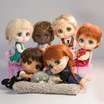 

In Stock 1/8 Bru 5 Style One Pc Bjd Expression Doll Gloomy Surprise Shock Purse Tears Tongue Nude Resign Model Doll For Girl