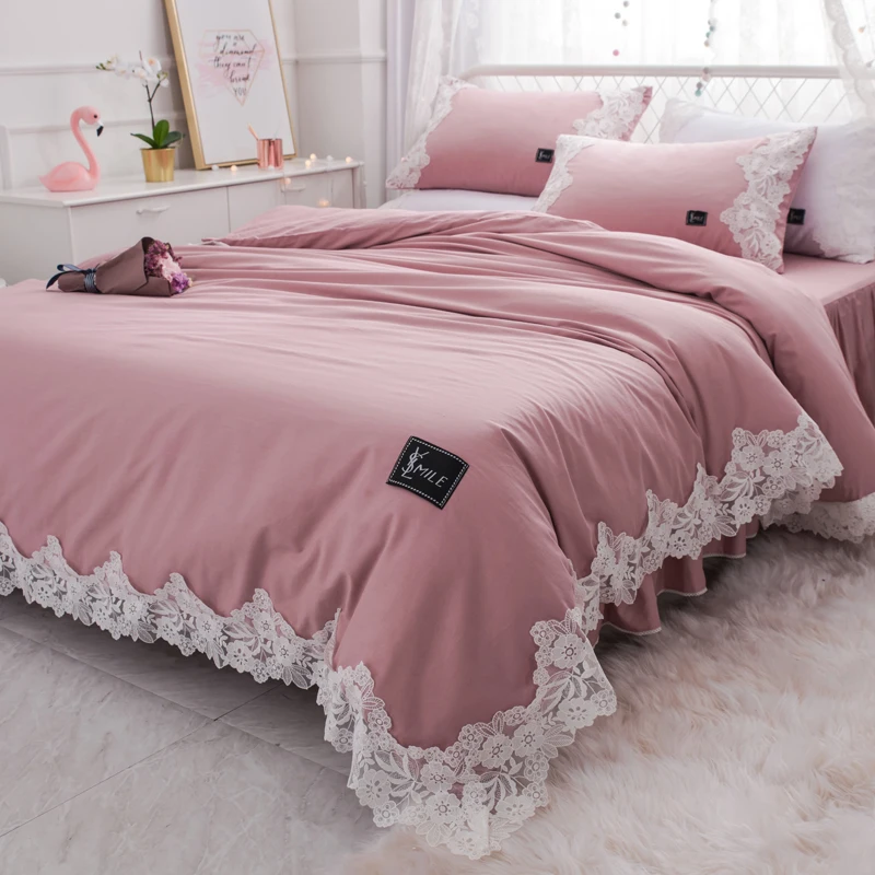 Buy Korean style brief bedding set lace of flowers