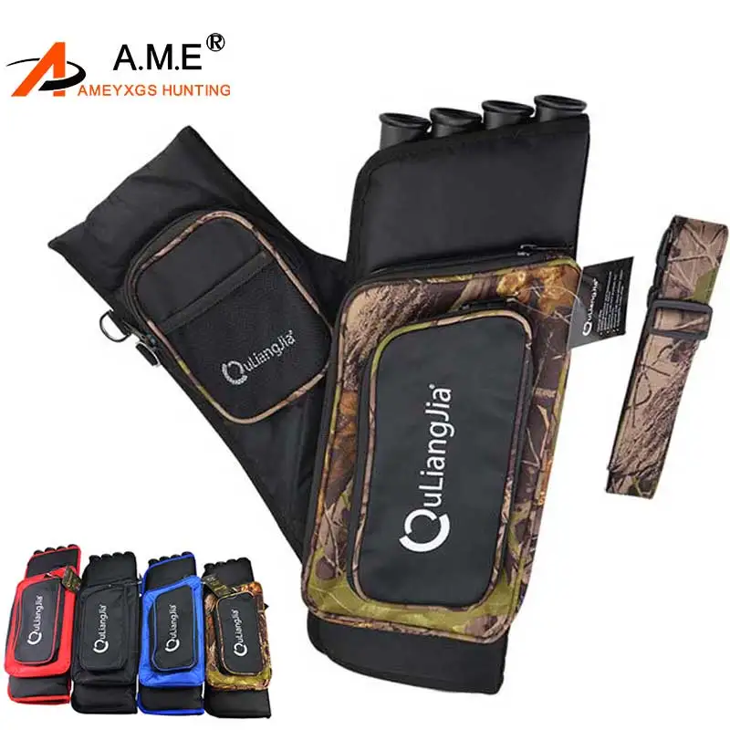 

1 PC Archery 4 Colors Arrow Quiver with 4 Tube Carbon Arrow Case Camo Color Arrow Quivers Right Hand Canvas PC Tube Hunting