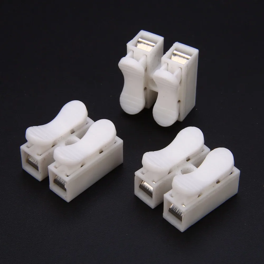 

30pcs 2 Pins Quick Wire Connectors Electrical Wire Cable Splice Lock Connector Terminals CH2 20x17.5x13.5mm