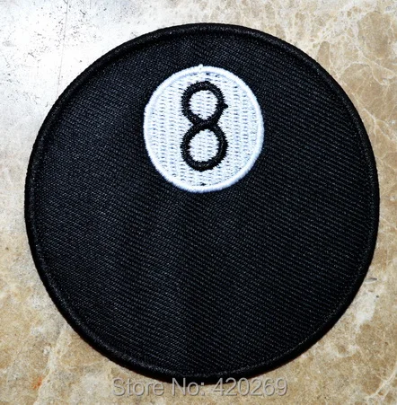 

HOT SALL! ~ Eight 8 Ball Billiards Pool Iron On Patches, sew on patch,Appliques, Made of Cloth,100% Guaranteed Quality