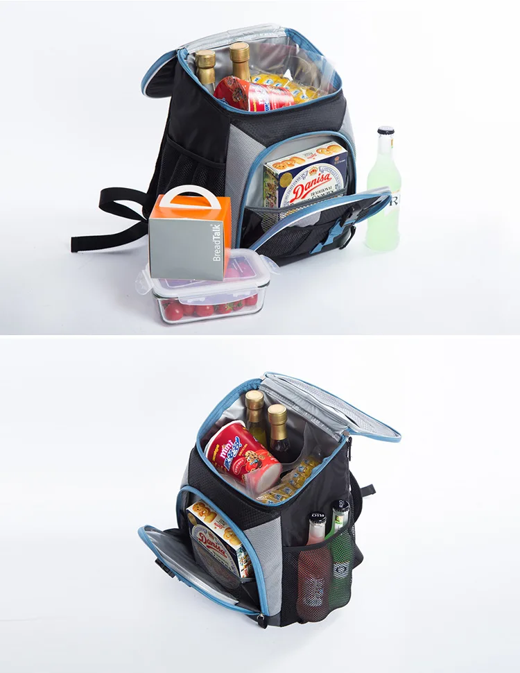 Черная оксфордская большая сумка-холодильник термо Ланч-бокс для пикника изолированный крутой рюкзак ледяной пакет автомобильный свежий переноска термо сумки на плечо