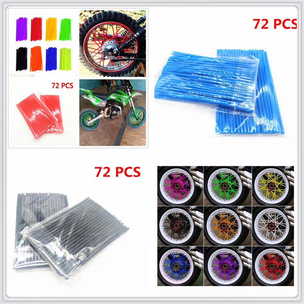 

Motorcycle Wheel Spoke Cover Rim Protector Wrap for Kawasaki KX65 KX80 85 KX125 KX250 KX250F KX450F KLX450R KLX125