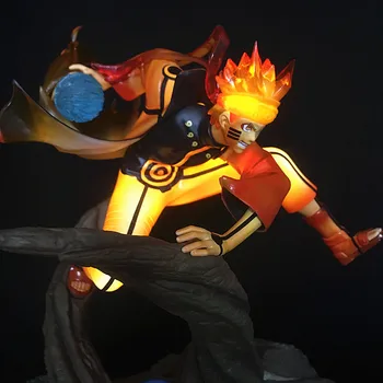 

23cm Anime NARUTO Nine Mode Branch Scene Uzumaki Naruto Glowing Ver Luminous Deluxe Edition Bright Fighting Action Figure Doll