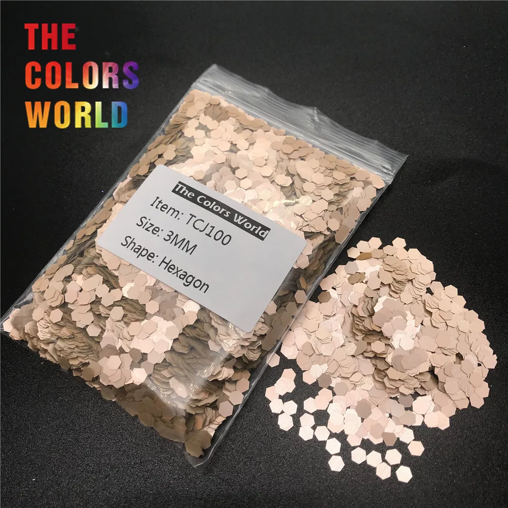 

TCJ100 Pearlescent Matte Light Gold Colors Hexagon Shape For Nail Glitter Nail Art Decorations Makeup Facepaint DIY Accessorie