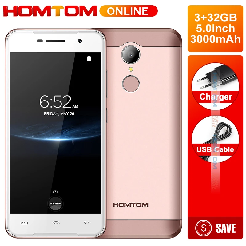 

Homtom HT37 Pro 5.0 Inch HD Smartphone Double Speaker MTK 6737 3GB+32GB Android 7.0 13MP 3000mAh Fingerprint ID Mobilephone