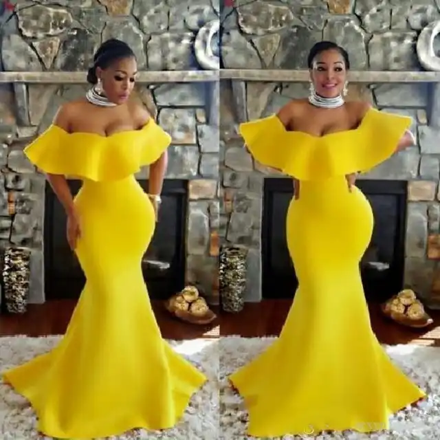 yellow dinner gown