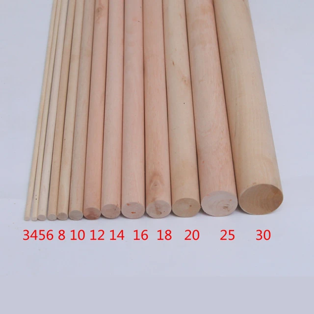 5pcs 30cm Long 5mm-50mm DIY Wooden Round Dowel Rods Pole Stick For DIY Arts  Crafts Home Decoration Tool - AliExpress