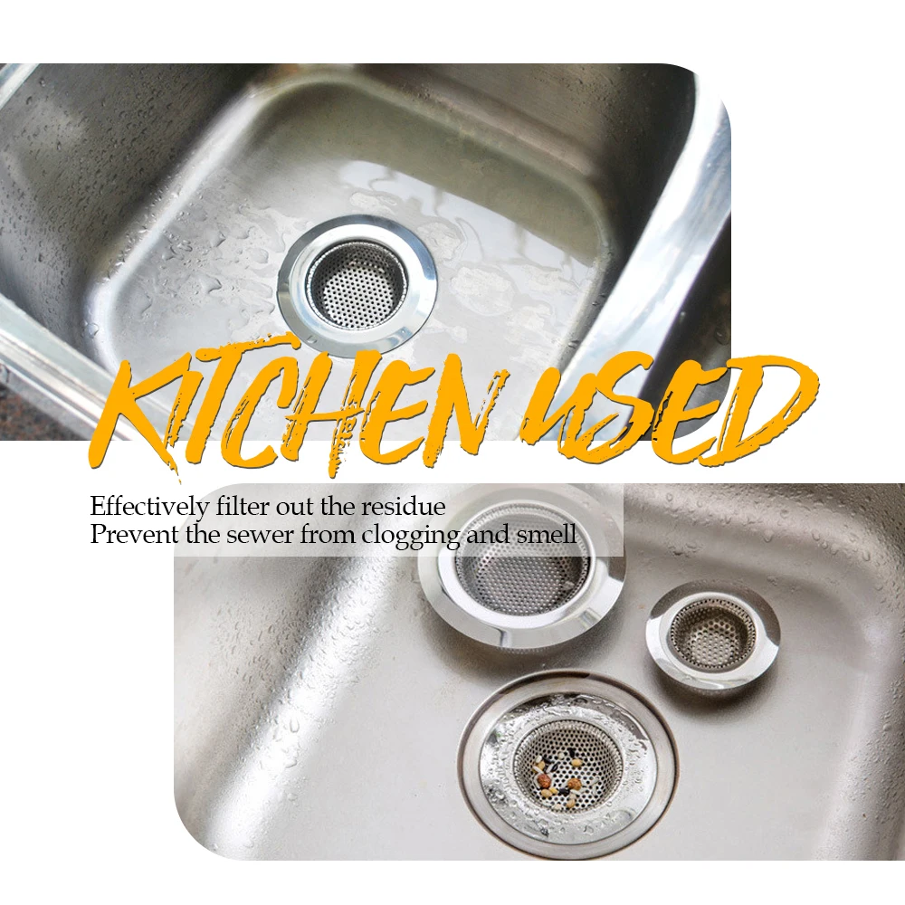 

1 Pc Stainless Steel Mesh Kitchen Appliances Sewer Convenient Filter Barbed Wire Colander Sink Drainer Colanders Strain 3 Size