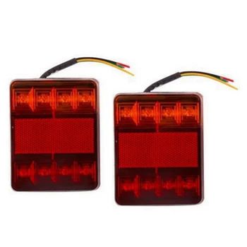 

8LED Trailer 12 V DC 1 Pair Tail Rear Warning Lamps Waterproof Truck Light Car Assembly For Truck RV Caravans