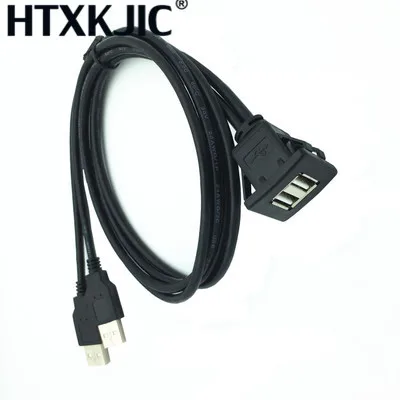 

Новый USB2.0 кабель для скрытого монтажа 1 м/2 м двойной/одиночный USB порт расширение заподлицо приборной панели монтажный кабель для автомобиля лодки мотоцикла