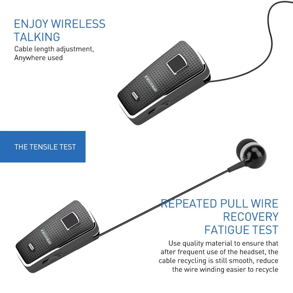 Новейший Fineblue F970 Портативный беспроводной Bluetooth шеи клип на Телескопический Тип Бизнес Спорт стерео наушники вибрации носить клип