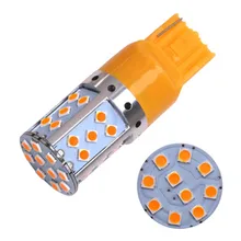 2 pçs/lote T20 W21W 7440 Canbus Sem Erros Auto Levou Transformar a luz do Sinal 3030 SMD Âmbar 35 2800Lm Brilho DC 12V Car Light Para VW
