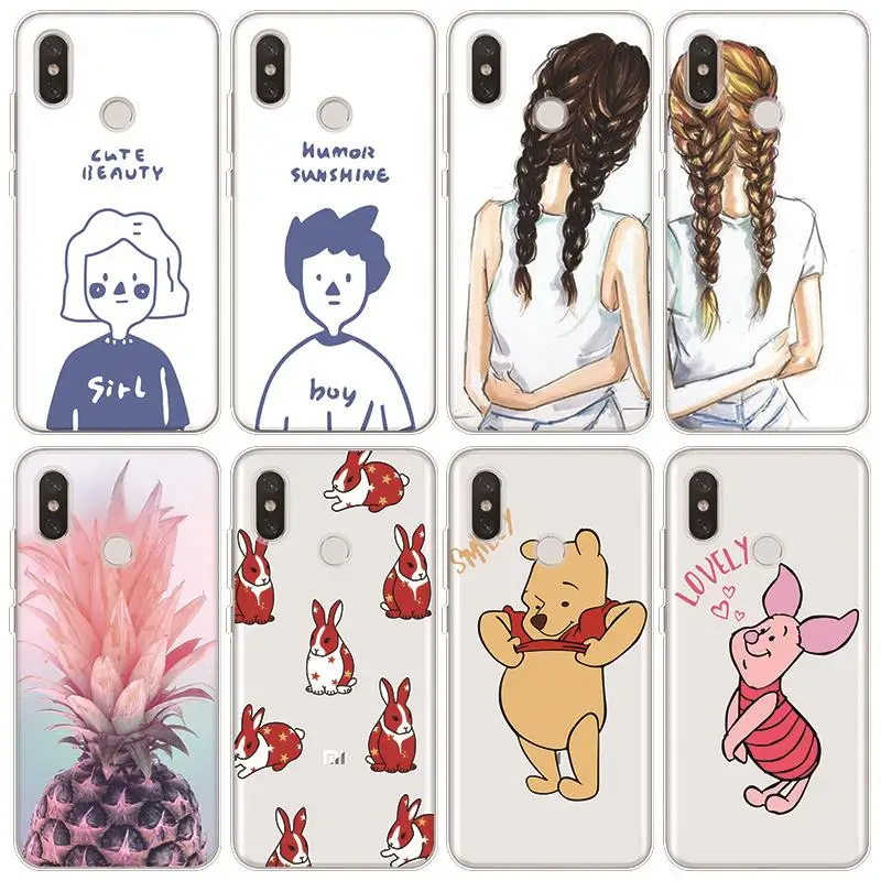 

Cartoon Cute Case For Xiaomi Redmi Note 7 6 5 Plus S2 Go 4A 4X 6A 3 3S 4 Pro 5A Silicone Soft TPU Coque For Redmi K20 Pro Case
