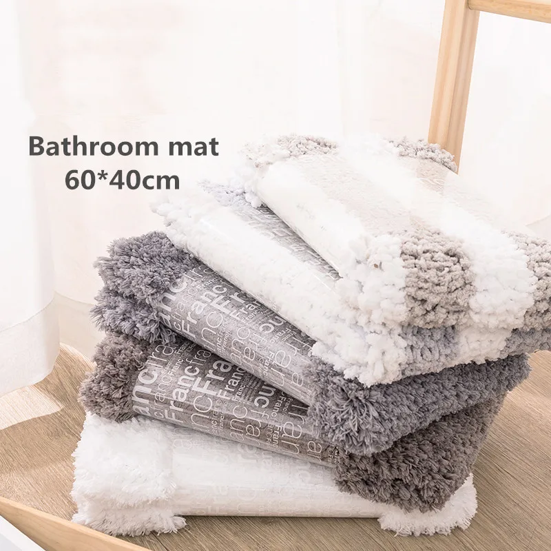

BEAR FAMILY Non-Slip Bath Mat Dry Foot Mat microfiber Bathroom Toilet Rug Home Supplies 60*40cm