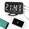 Horloge murale numérique multifonction avec miroir, alarme LED, Port moderne, Snooze électronique analogique, cadeau pour la maison ► Photo 3/6
