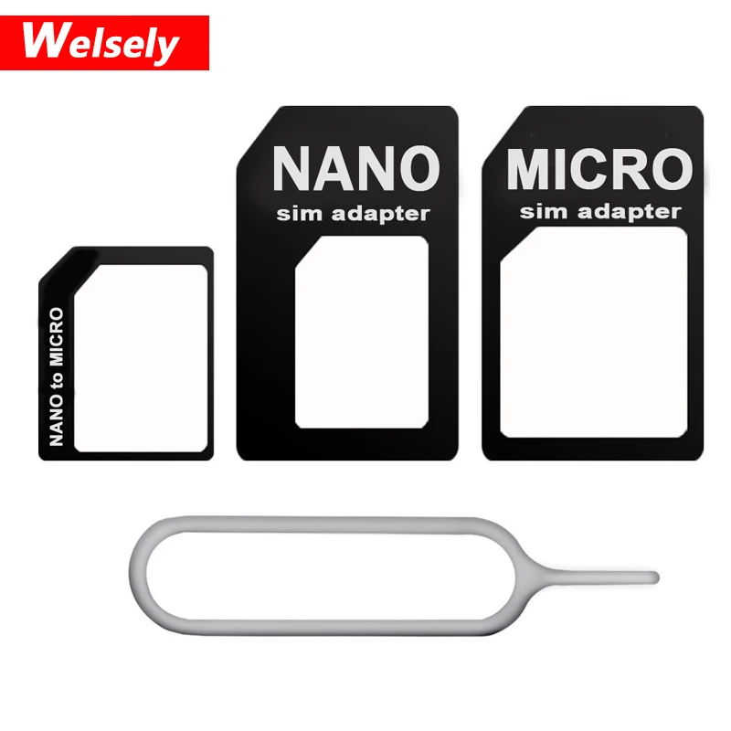5 шт. Стандартный преобразователь 4 в 1 Nano Sim-карты на Micro Sim-карту - Цена: 95,28 руб.
