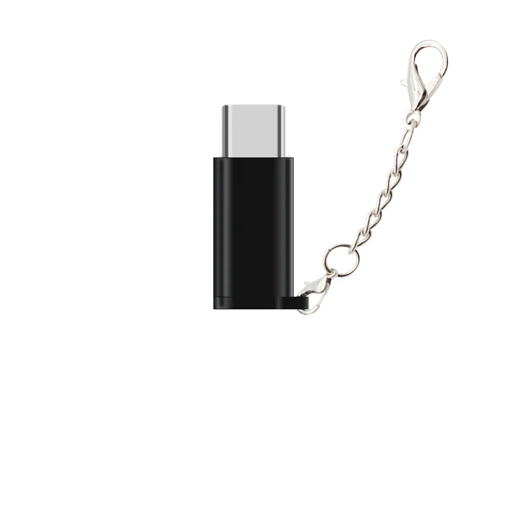 Micro USB To TypeC Adapter With Keychain Micro USB Female To USB Type C Male Adaptador Tipe C Charging Data Sync Type-C Adapters (8)