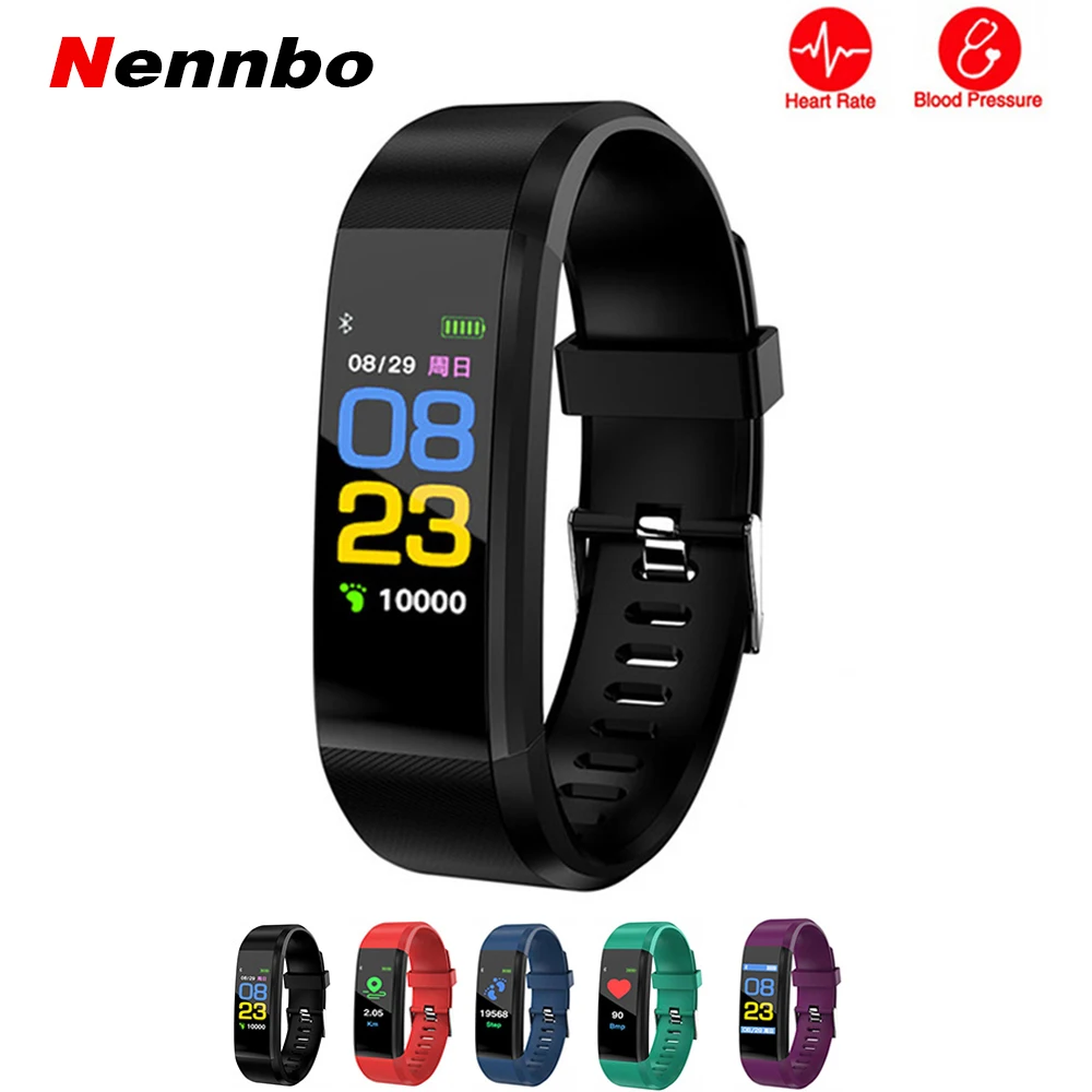 Nennbo ID115 Plus умные браслеты монитор здоровья пульса/артериального давления/Шагомер Bluetooth водонепроницаемый спортивный браслет