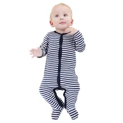 Зимние детские footies крошечные хлопковая одежда для малышей с длинным рукавом для новорожденных footies 3-12 месяцев Одежда для малышей Одежда
