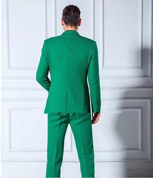 StyleCustom Made Жених Смокинги формальный свадебный костюм дружки зеленый Для мужчин костюмы Slim Fit Жених Костюм(куртка+ брюки+ жилет+ галстук