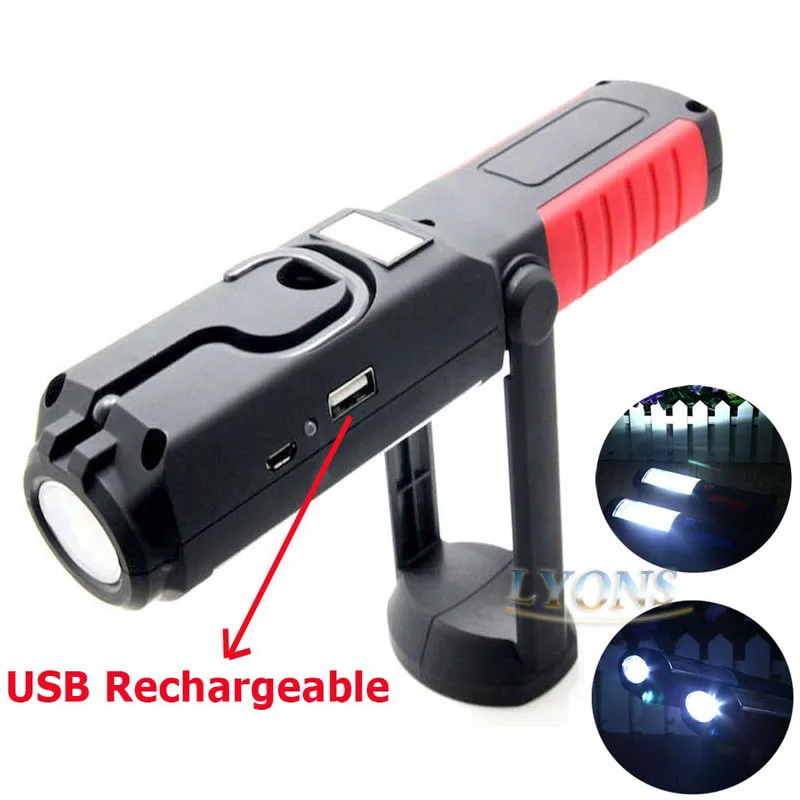 2016 Hot 3W Bright USB Charging LED Flashlight Torch Work Stand Light