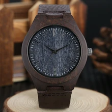 Новое поступление Для мужчин Пояса из натуральной кожи ремешок наручные часы Природа Дерево Творческий темно-коричневый Для женщин современная мода бамбука спортивные