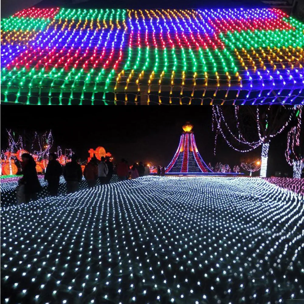 

ZjRight 3*2M 208LED Net Mesh Fairy String Light Xmas Holiday Wedding Garland Party Botanical Garden Fence Greenhouses decor lamp