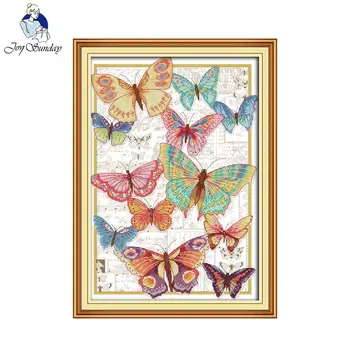 

Joy Sunday Butterflies fly freely Craft stitch painting cross stitch charts For Embroidery Needlepoint Set