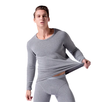 

Thermal Underwear Men Long Johns Sets Velvet Thicken Inner Wear For Winter Solid Thermal Undershirt and Underpants Long Sleeves