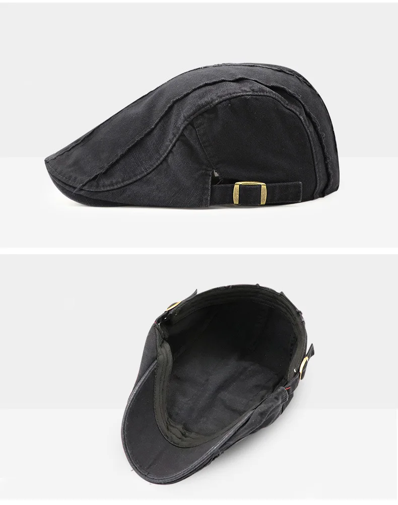 [AETRENDS] Man Hat Cotton Washed Plain Berets Flat Cap Ivy Newsboy Gatsby Cabbie Beret Hats Z-6525